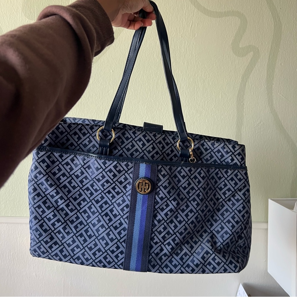 Tommy Hilfiger Blue Patterned Shoulder Bag